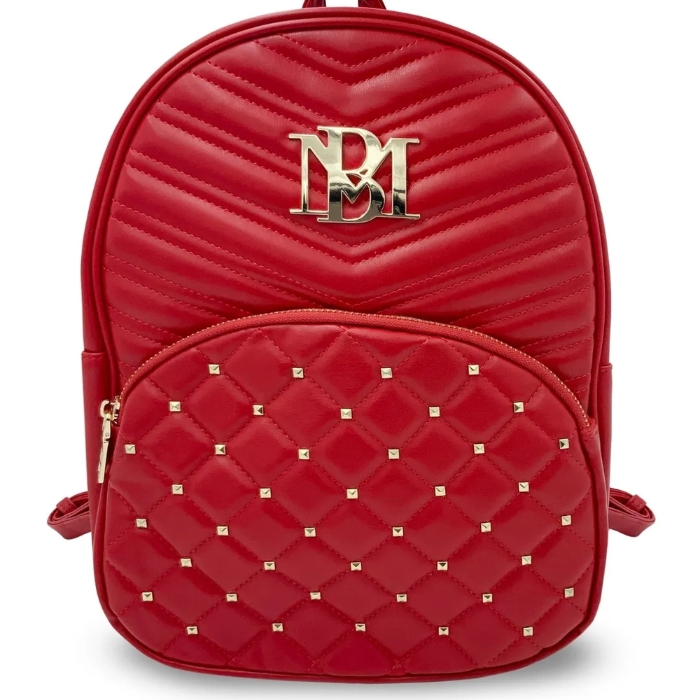 Elegant Red Quilted Backpack
